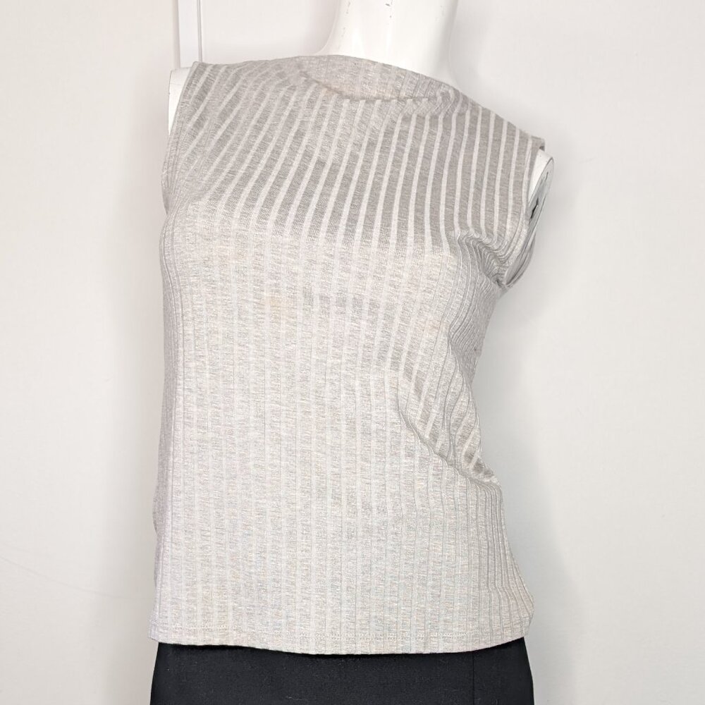 Banana Republic  -Sur Ribbed Boat-Neck Tank - Grey- SZ Small